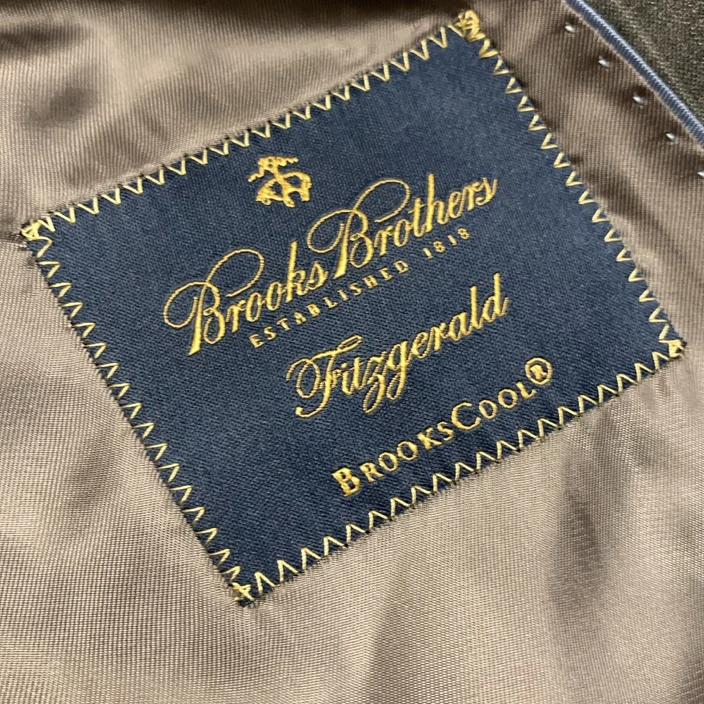Mens Brooks Brothers Cool Fitzgerald Wool Blend 2 Button Pin Stripe Black Jacket